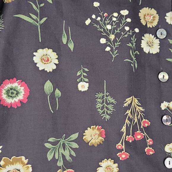 Woolrich Y2K Skirt Size 12 Chocolate Brown Floral Autumn Cottage Chic Earthy - Picture 4 of 10